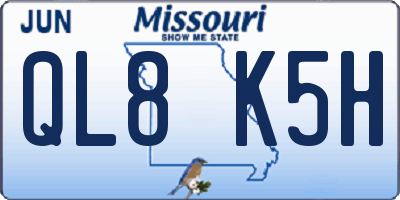 MO license plate QL8K5H