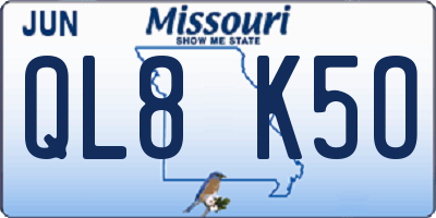 MO license plate QL8K5O