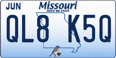 MO license plate QL8K5Q