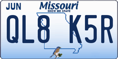 MO license plate QL8K5R