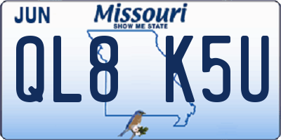 MO license plate QL8K5U