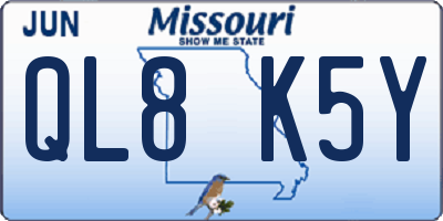 MO license plate QL8K5Y