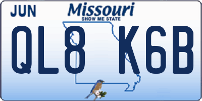 MO license plate QL8K6B