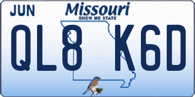 MO license plate QL8K6D