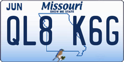 MO license plate QL8K6G