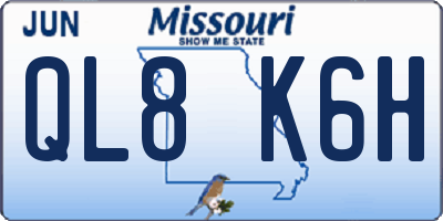 MO license plate QL8K6H