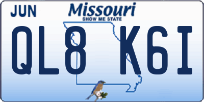 MO license plate QL8K6I