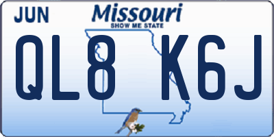 MO license plate QL8K6J