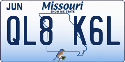 MO license plate QL8K6L