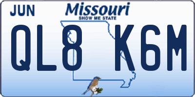 MO license plate QL8K6M