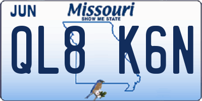 MO license plate QL8K6N