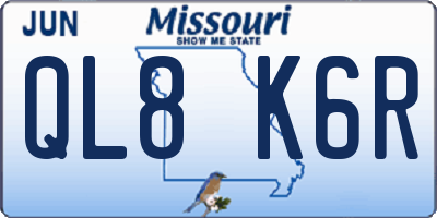MO license plate QL8K6R