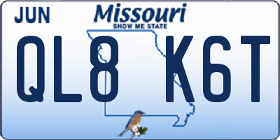 MO license plate QL8K6T