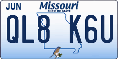 MO license plate QL8K6U