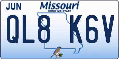 MO license plate QL8K6V