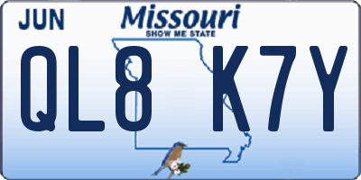 MO license plate QL8K7Y