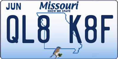 MO license plate QL8K8F