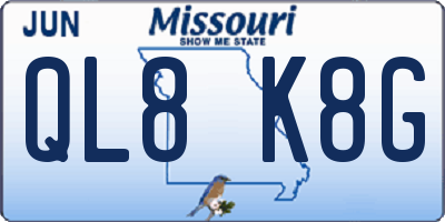 MO license plate QL8K8G