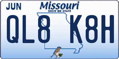 MO license plate QL8K8H