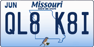 MO license plate QL8K8I