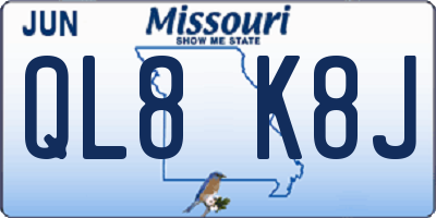 MO license plate QL8K8J
