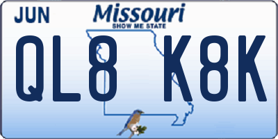 MO license plate QL8K8K
