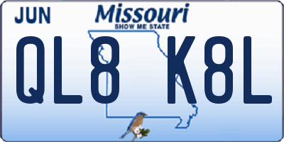 MO license plate QL8K8L