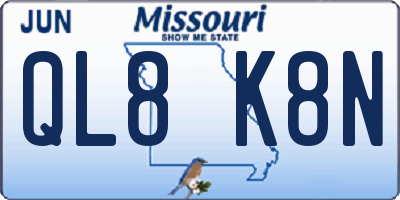 MO license plate QL8K8N