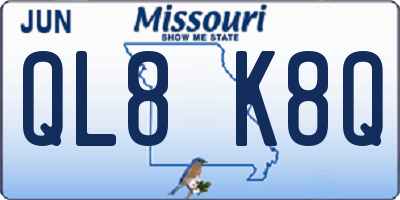 MO license plate QL8K8Q