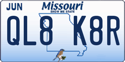 MO license plate QL8K8R