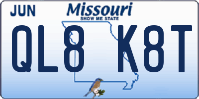MO license plate QL8K8T