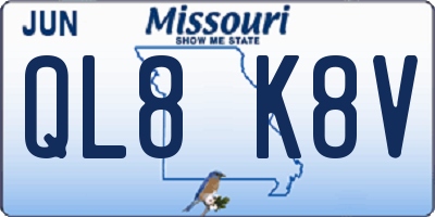 MO license plate QL8K8V
