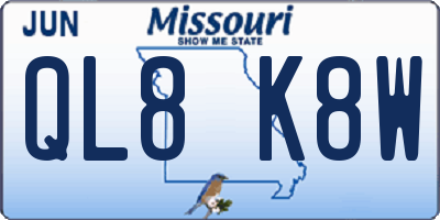 MO license plate QL8K8W