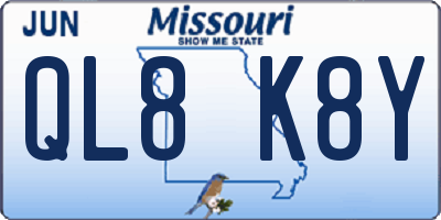 MO license plate QL8K8Y