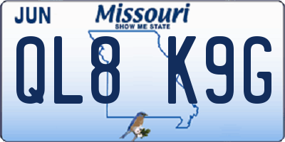 MO license plate QL8K9G