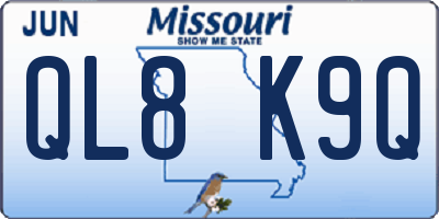 MO license plate QL8K9Q