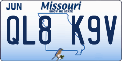 MO license plate QL8K9V