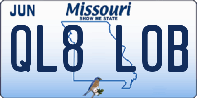 MO license plate QL8L0B