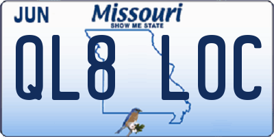MO license plate QL8L0C