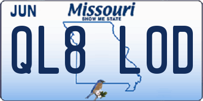 MO license plate QL8L0D