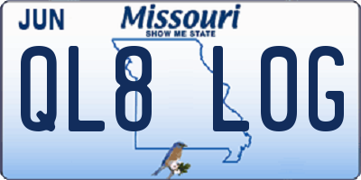 MO license plate QL8L0G