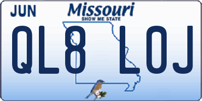 MO license plate QL8L0J