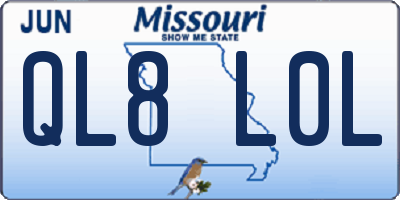MO license plate QL8L0L