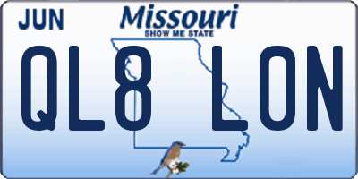 MO license plate QL8L0N