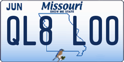 MO license plate QL8L0O