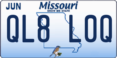 MO license plate QL8L0Q