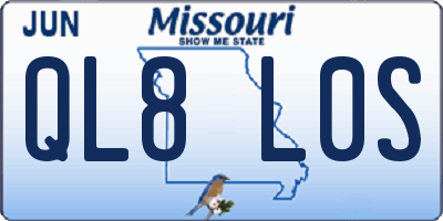 MO license plate QL8L0S