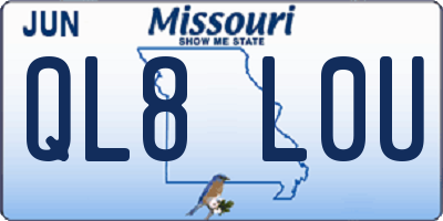 MO license plate QL8L0U