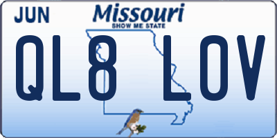 MO license plate QL8L0V