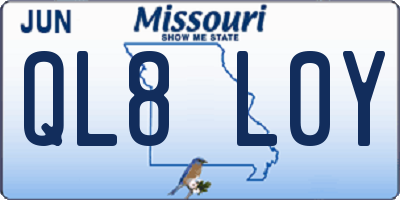 MO license plate QL8L0Y